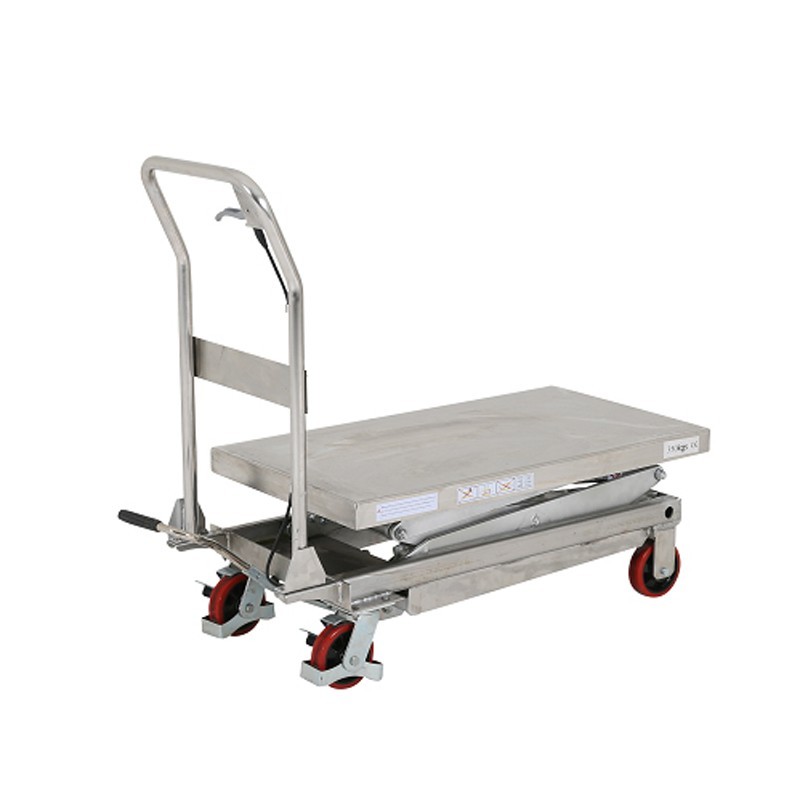 Mesa elevadora INOX 304 doble tijera plataforma baja