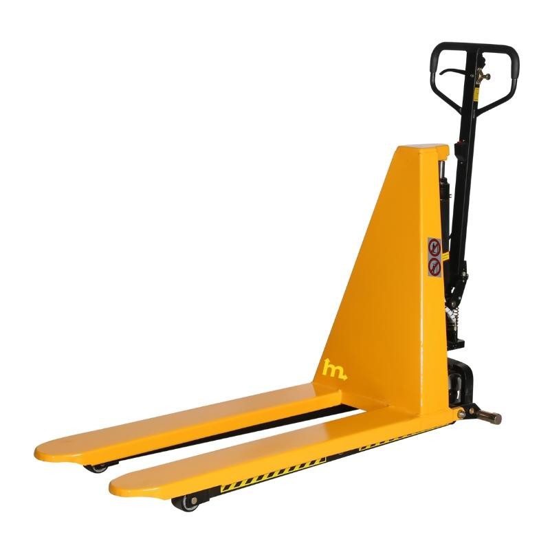 Vista trasera del Transpaleta eléctrica de gran elevación de 1500 kg 1170 mm horquilla baja