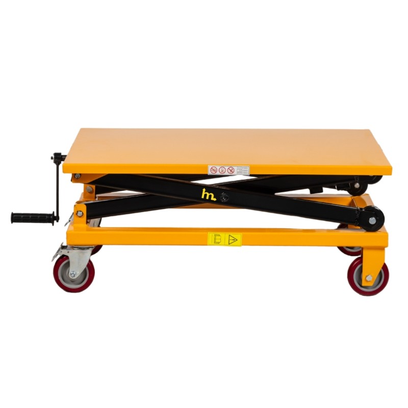 Mesa elevadora manual con manivela 300 kg - Manuleva.es