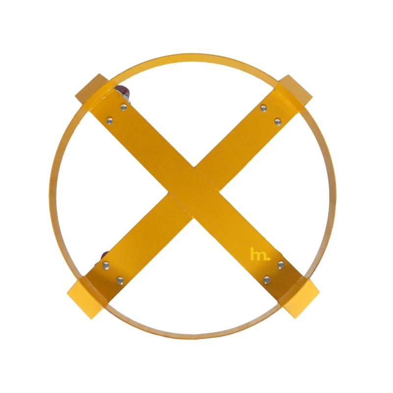 Vista superior del rodador para bidones 400 kg