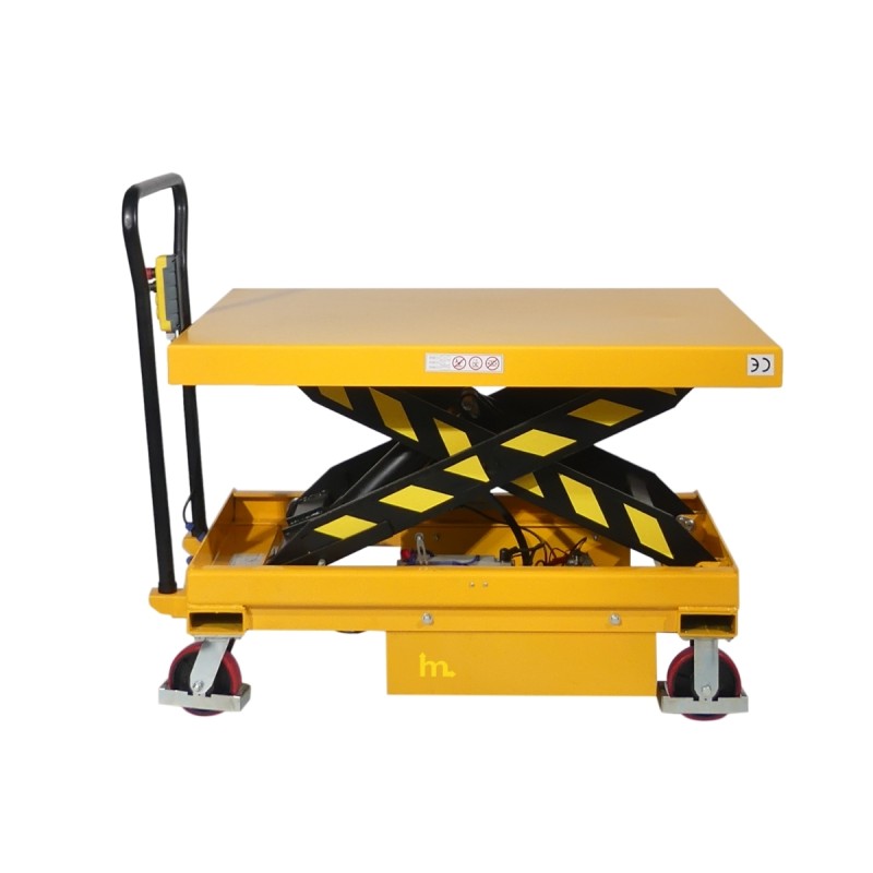 Vista de la tijera de la mesa elevadora móvil semieléctrica 1000 kg - plataforma: 1200 x 800 mm