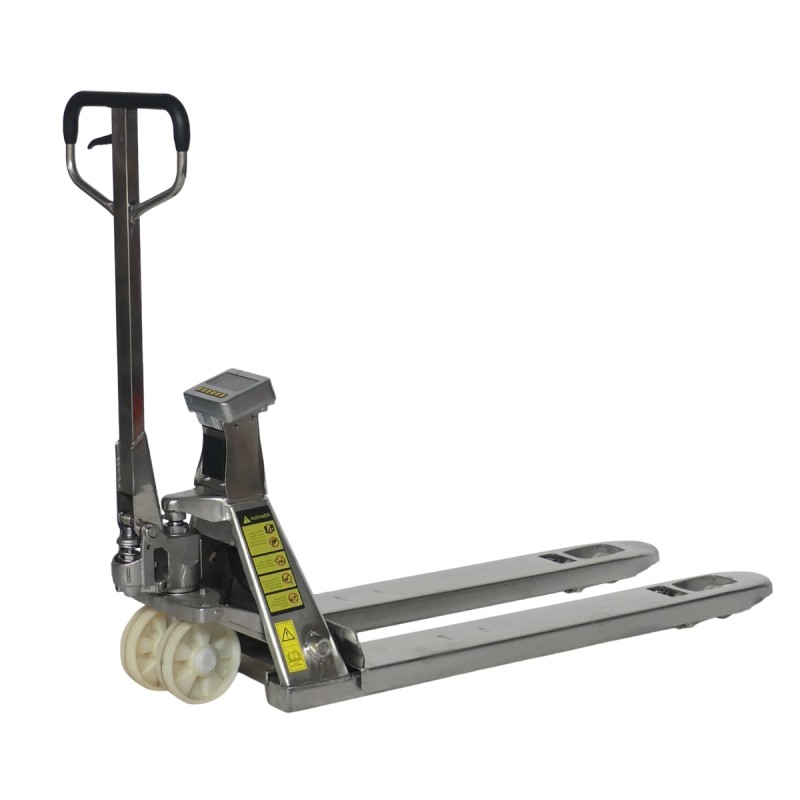 Vista general de la transpaleta con bascula INOX 304 - 2000 kg - Precisión 0,1%