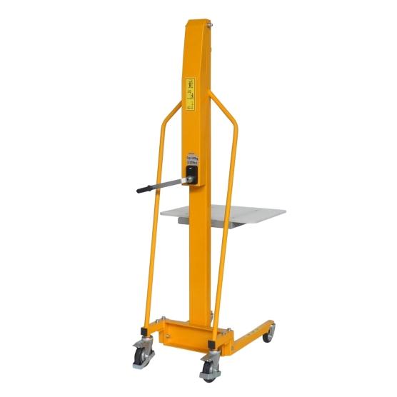 Vista general del apilador Puesto de trabajo con manivela 100 kg - Elevación 1500 mm Vista general del apilador Puesto de trabajo con manivela 100 kg - Elevación 1500 mm