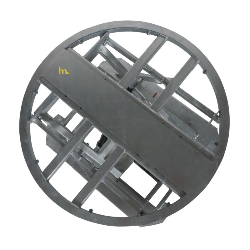 Vista superior de la mesa elevadora manual giratoria galvanizada de nivel constante 2000 kg Plataforma abierta