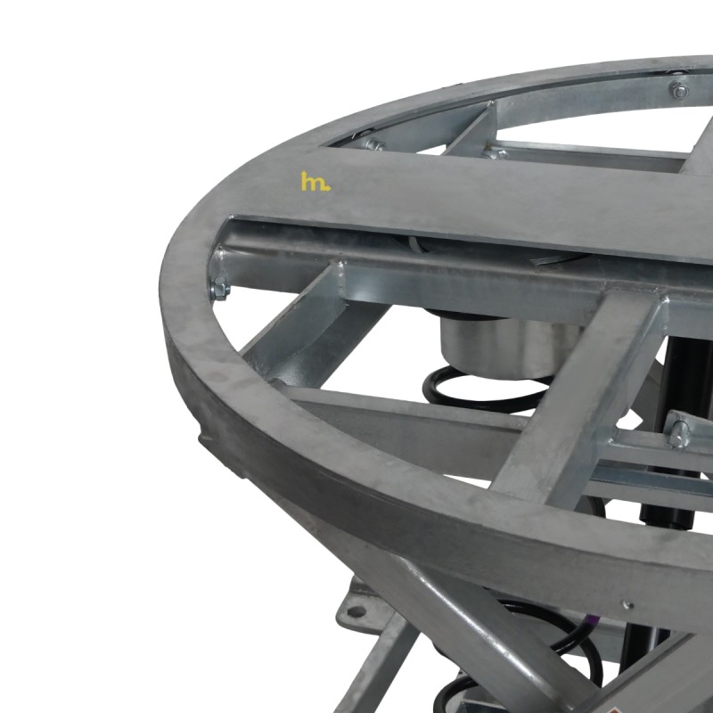 Vista de la plataforma de la mesa elevadora manual giratoria galvanizada de nivel constante 2000 kg Plataforma abierta