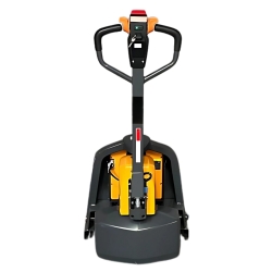 Vista general de la transpaleta eléctrica 1500 kg - horquillas de 1150 mm - batería de litio de 30 Ah