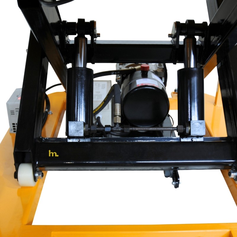 Vista de la estructura de la mesa elevadora giratoria semieléctrica 2000 kg