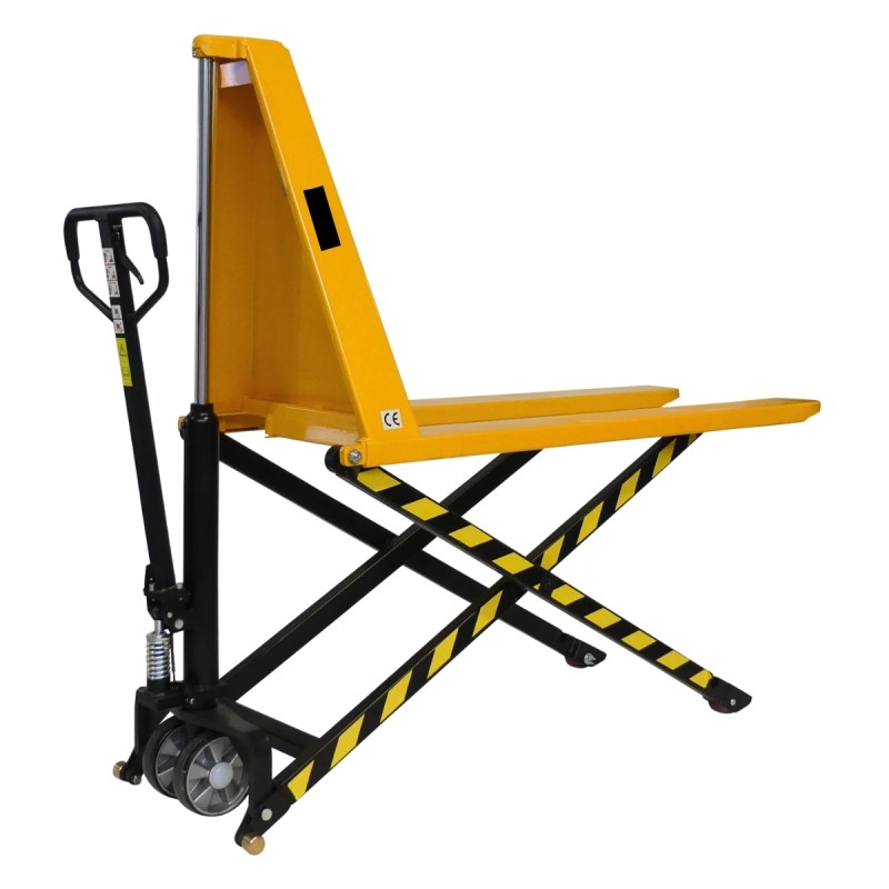 Vista general de la transpaleta elevadora manual monocilíndrica 1000 kg - Horquillas largas 1500 mm