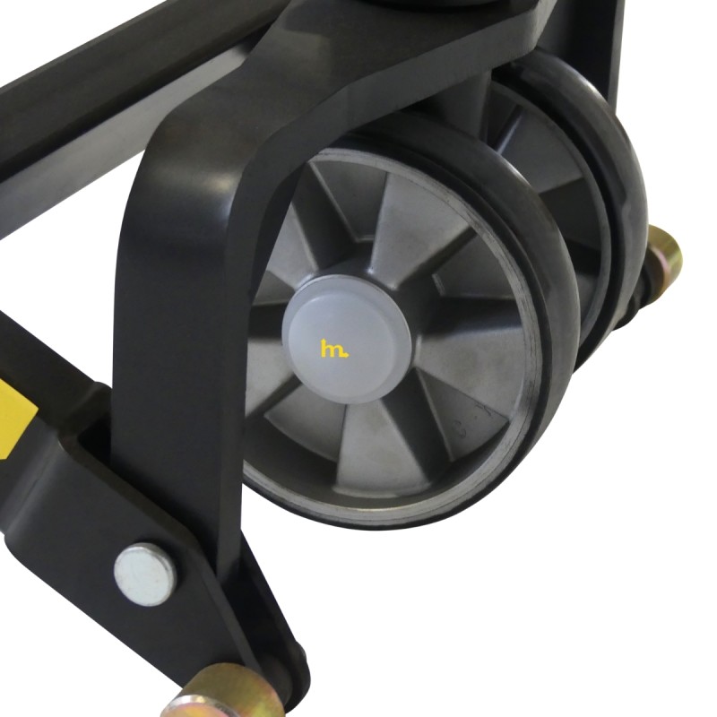 Vista de las ruedas de la tVista general de la transpaleta elevadora manual monocilíndrica 1000 kg - Horquillas largas 1500 mm