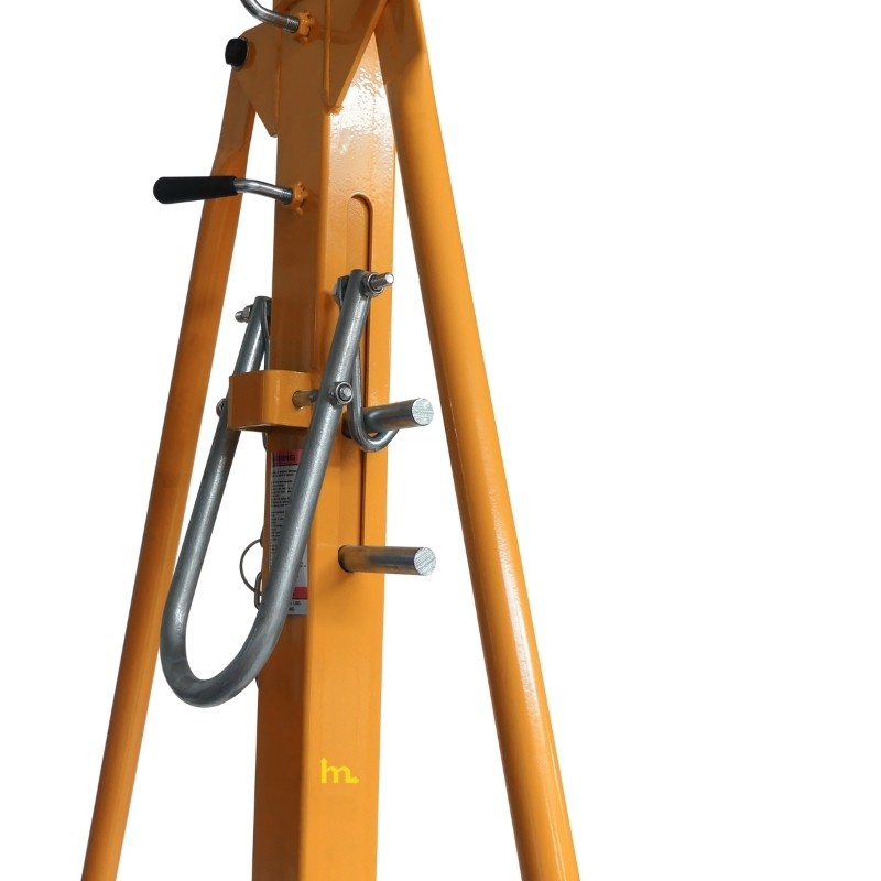 Zoom al sistema de seguridad del Pórtico grúa móvil Capacidad 500 kg