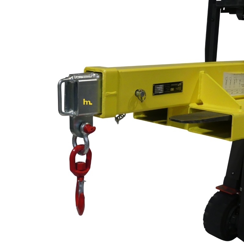 Pluma para carretilla elevadora fija 4.5 T con gancho vista frontal
