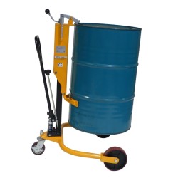 Elevador de barriles hidráulico 250 kg con barril vista 3/4