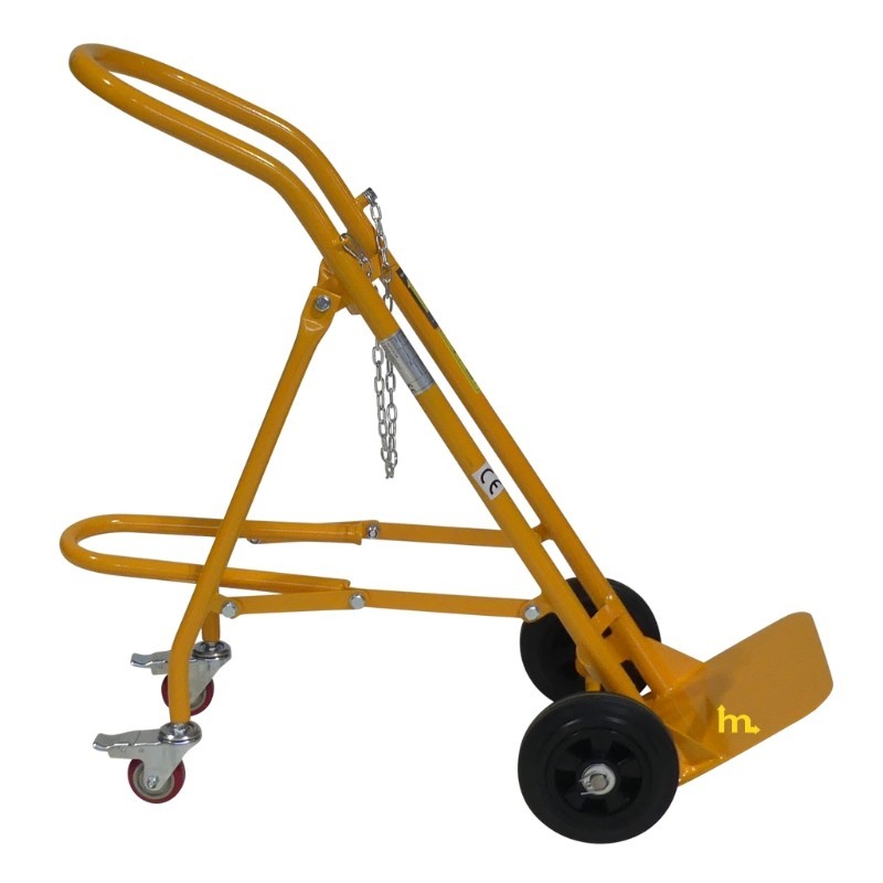 Vista de perfil de la carretilla portabombona 120 kg