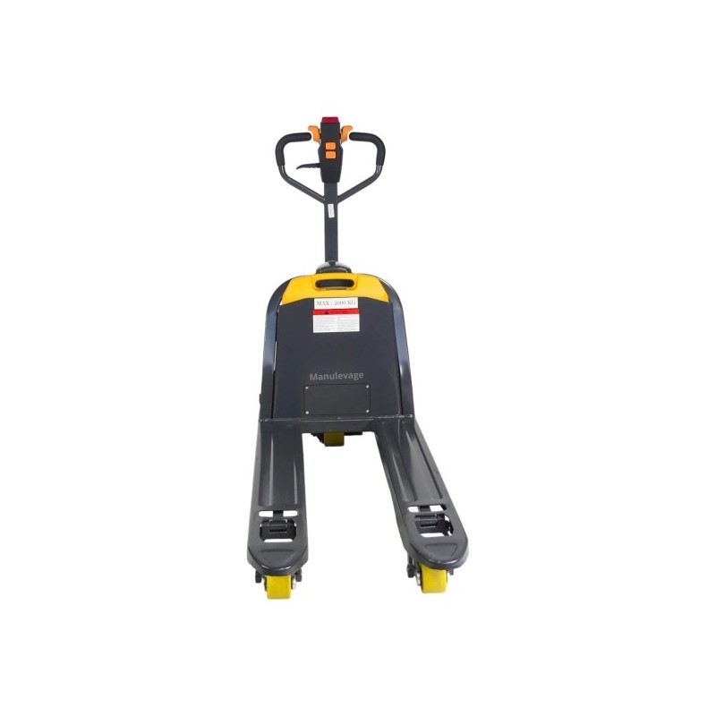 Vista trasera Transpaleta eléctrica EXPERTA 2000 kg - Batería de litio de 48 Voltios 15 Ah