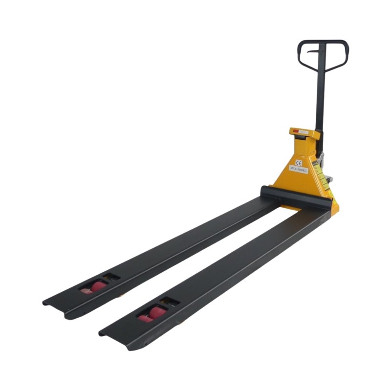 Transpaleta pesadora horquillas largas 1800 mm - Manuleva